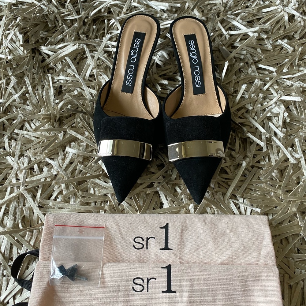 NEW Sergio Rossi SR1 Mules